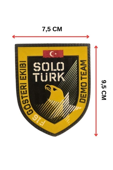 SoloTürk Gösteri Ekibi" patch Arma 9.5 cm 3d, 2025 Yeni Model Tip Cırtlı, ürün görseli