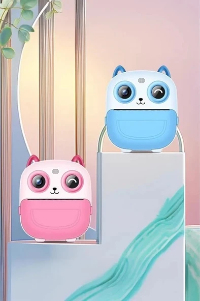 Dijital Video Fotoğraf App Destekli Çocuk Kamerası Termal Resim Kağıt Baskılı Yazıcı Pembe - Resim 4
