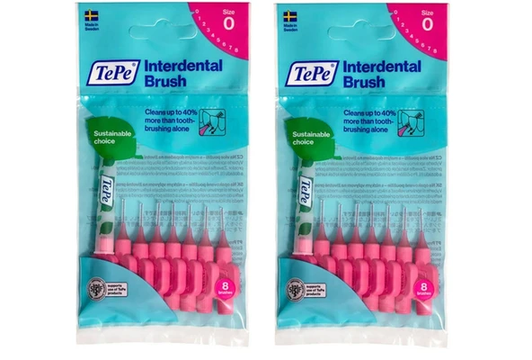 2li TePe Interdental Brush Arayüz Fırçası Pembe 0.4 Mm 8 Li