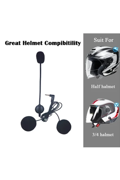 Jack Girişli 3.5mm İntercom Kulaklığı Bt31,bt22,bt35 Uyumlu Motorsiklet Kask Yedek Mikrofon - Resim 3