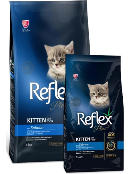 Reflex Plus Somonlu Yavru Kedi Maması 15 kg GİMGAt relax paste hediyeli ürün görseli 1