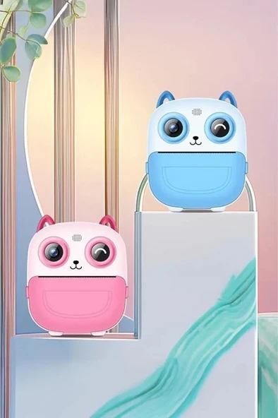 Dijital Video Fotoğraf App Destekli Çocuk Kamerası Termal Resim Kağıt Baskılı Yazıcı Pembe - Resim 4