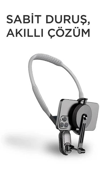 360 Derece Ayarlanabilir Boyun Askılı Manyetik Telefon Tutucu - Resim 6