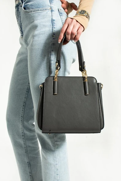 Kadın Kol Çantası Çapraz Askılı Omuz Çantası 24*20 Cm Suni Deri Mega Bag El Çantası Business - Resim 7