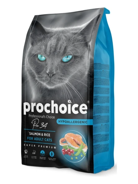 Pro Choice Prochoice 34 Somonlu ve Pirinçli Yetişkin Kedi Maması 2 kg ürün görseli 1