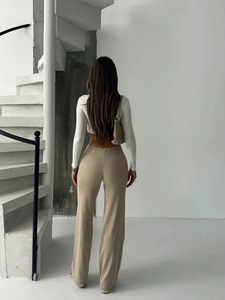 Fit comfort bej salaş pantolon A6011 - Resim 3