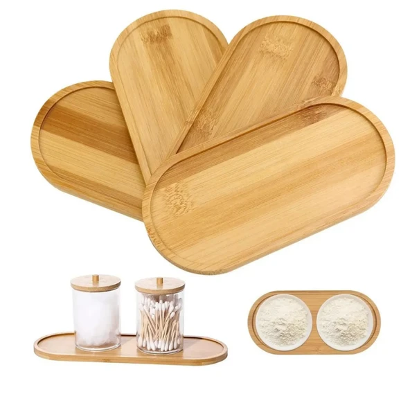 Mucit Home Bambu Oval Sunum Ve Servis Tepsisi - Ahşap Tepsi - Yağdanlık Altlığı - Resim 2