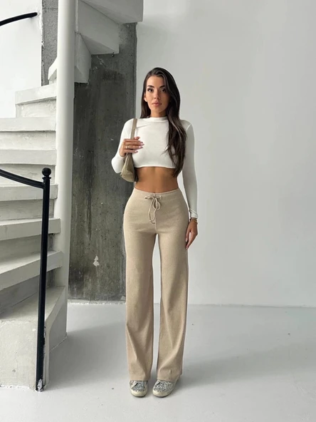 Fit comfort bej salaş pantolon A6011 - Resim 2