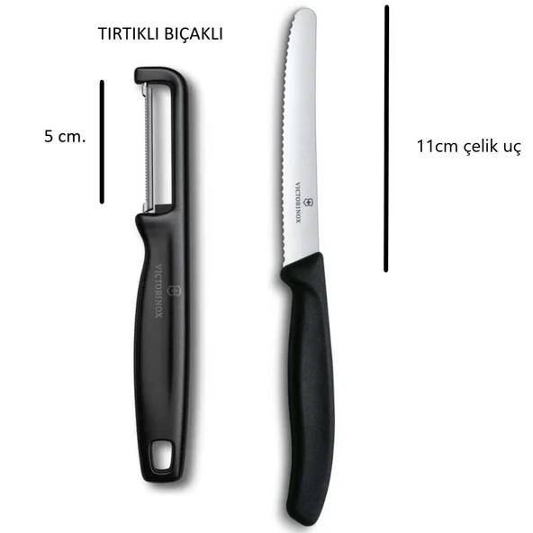 Siyah Soyacak & Bıçak Seti 2 li (Tırtıklı Kenar & Tırtıklı Kenar) ürün görseli