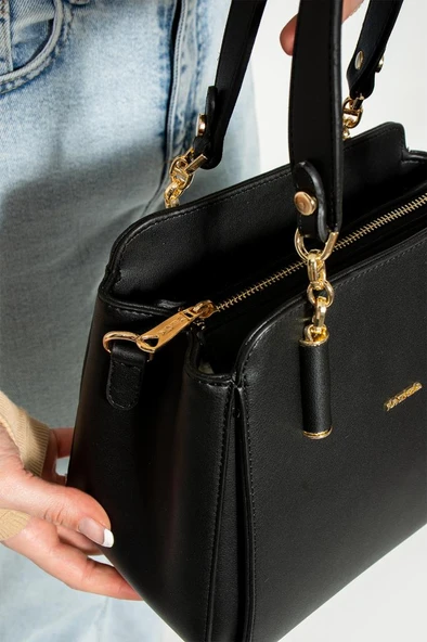 Kadın Kol Çantası Çapraz Askılı Omuz Çantası 24*20 Cm Suni Deri Mega Bag El Çantası Business - Resim 3