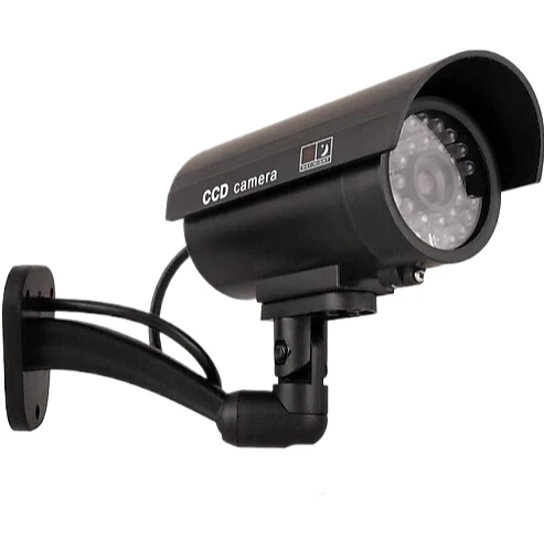 Petinka® Duvara Monte Edilebilen Kırmızı Işıklı Siyah Sahte Güvenlik Kamerası Fake Kamera - 3