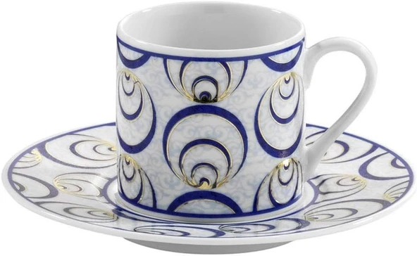 Kütahya Porselen Çintemani 9726 Çok Renkli 6 Kişilik 12 Parça Kahve Fincan Takımı, 90 ml ürün görseli 1