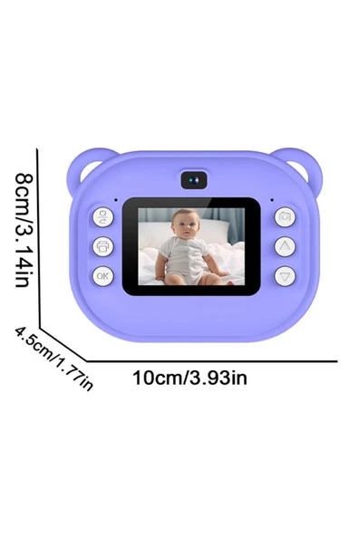 Dijital Video Kayıt Fotoğraf Çocuk Kamerası Anlık Termal Resim Kağıt Baskılı - Resim 5