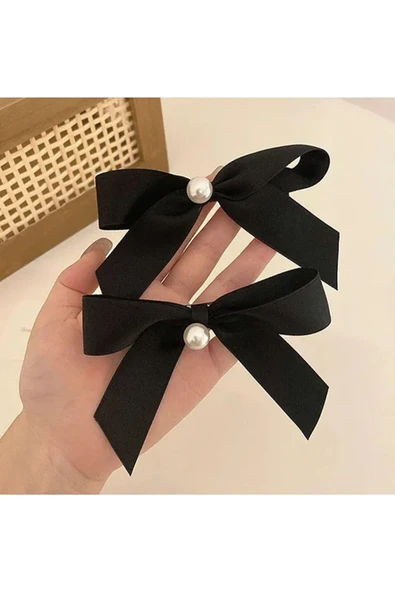 El Yapımı- İnci Detaylı Ve Kurdeleli 2'li Lastik Toka- Günlük ,Özel Gün (Nikah,Düğün) ürün görseli