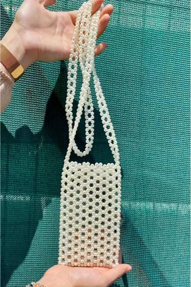 El Örmesi - İnci Mini Çapraz Askılı Çanta- Günlük ,Özel Gün (Nikah,Düğün) - Resim 3