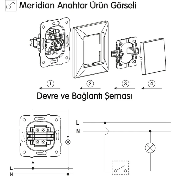 Viko Karre Anahtar - Beyaz 90960701 - 2