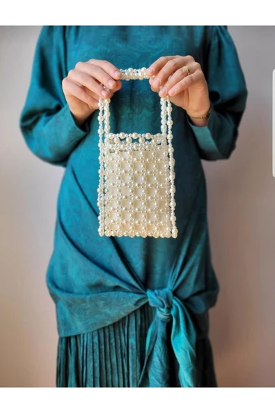 El Örmesi - İnci Işıltısıyla Mini Çapraz El Çantası- Günlük ,Özel Gün (Nikah,Düğün) - 1