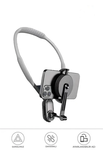 360 Derece Ayarlanabilir Boyun Askılı Manyetik Telefon Tutucu - 2