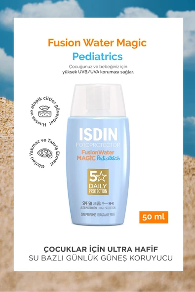 ISDIN Fotoprotector Fusion Water Pediatrics Spf50 50 ml Su Bazlı Çocuk Yüz Güneş Kremi ürün görseli