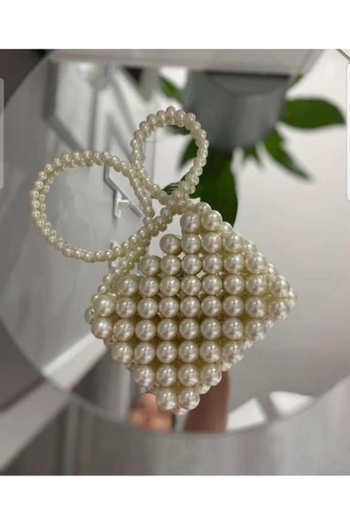 El Örmesi - İnci Parıltısıyla Mini El Çantası- Günlük ,Özel Gün (Nikah,Düğün) - 2