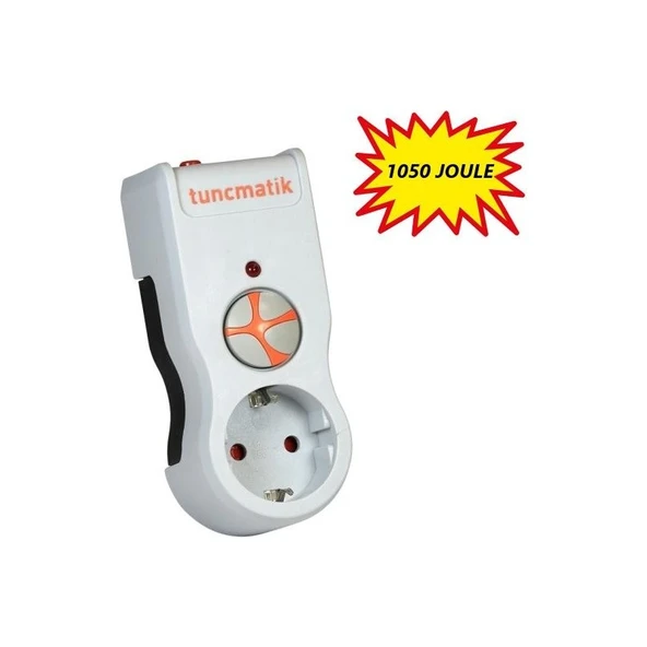 Tunçmatik Tuncmatik Tekli Akım Korumalı Priz Anahtarlı Beyaz TSK19019 (1050 Joule) ürün görseli 1