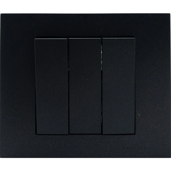 Ovivo Grano Siyah Üçlü Anahtar Çerçeveli ürün görseli