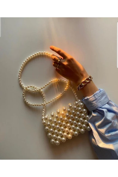 El Örmesi - İnci Detaylı Şık El Çantası- Günlük ,Özel Gün (Nikah,Düğün) ürün görseli
