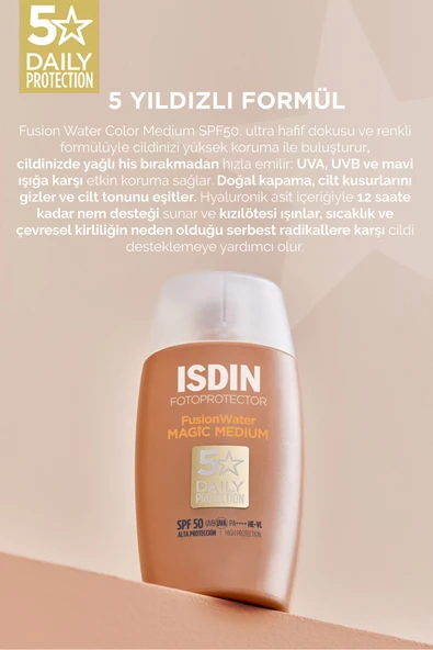 ISDIN Fotoprotector Fusion Water Color Magic Spf50 Medium 50 ml - Resim 2