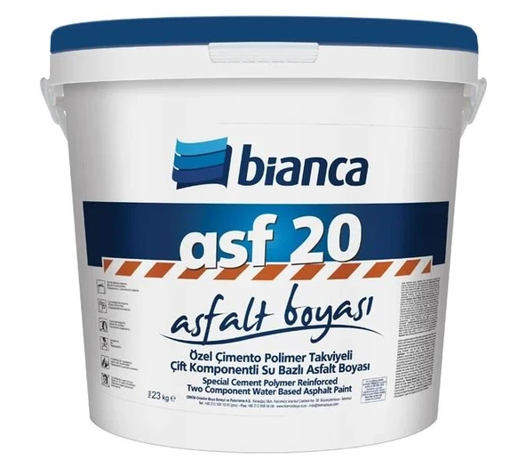Bianca ASF-20 Çift Kompenantlı Asfalt Boyası 23 Kg Beyaz