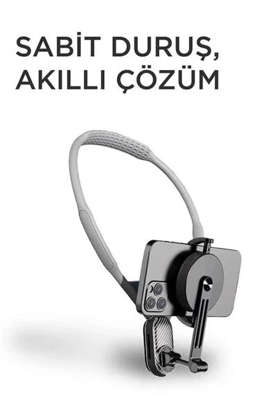 360 Derece Ayarlanabilir Boyun Askılı Manyetik Telefon Tutucu - 6