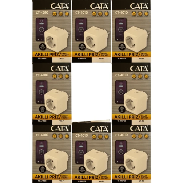 Cata CT-4010 Wifi Üzerinden Kontrol Edilebilen Akıllı Priz (8 Adet) ürün görseli