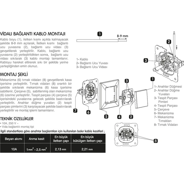 Viko Karre Anahtar - Beyaz 90960701 - 3