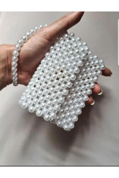 El Örmesi - İnci Mini Çanta- Günlük ,Özel Gün (Nikah,Düğün) ürün görseli