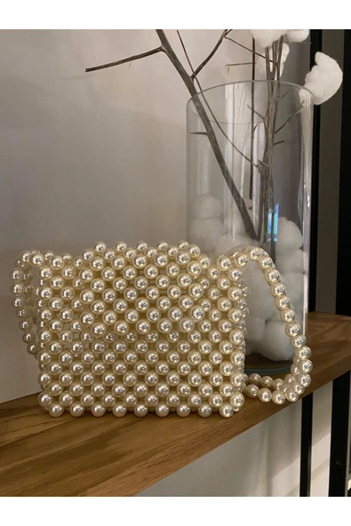 El Örmesi - İnci Şık Omuz Çantası- Günlük ,Özel Gün (Nikah,Düğün) - Resim 3