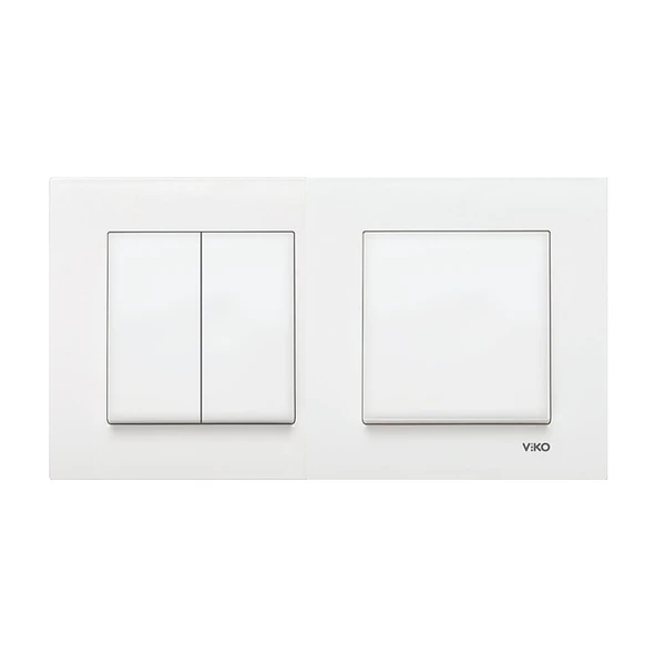 Viko Karre Beyaz Ikili Set Komütatör ve Anahtar ürün görseli 1
