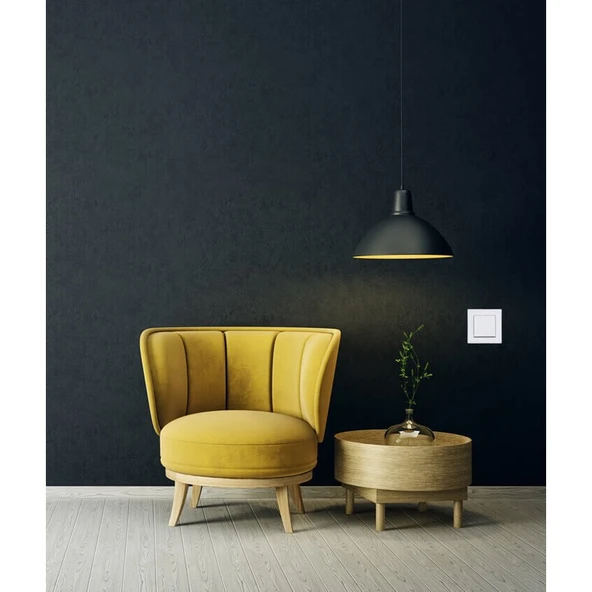 Exen Beyaz Modül+Kapak | Anahtar Çerçeveli - Resim 3