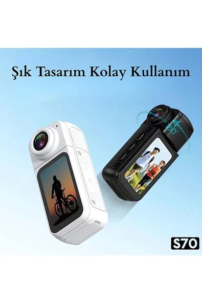 S70 Mıknatıslı Yaka Kamerası Hd Kalite, 30 Fps, Kolay Bağlantı, Boyun Askısı 2.7k Siyah - Resim 4