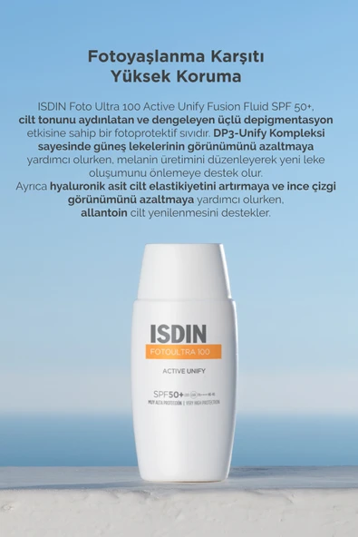 ISDIN Fotoultra 100 Active Unify Spf50 50 ml Leke Karşıtı Yüz Güneş Kremi - Resim 2