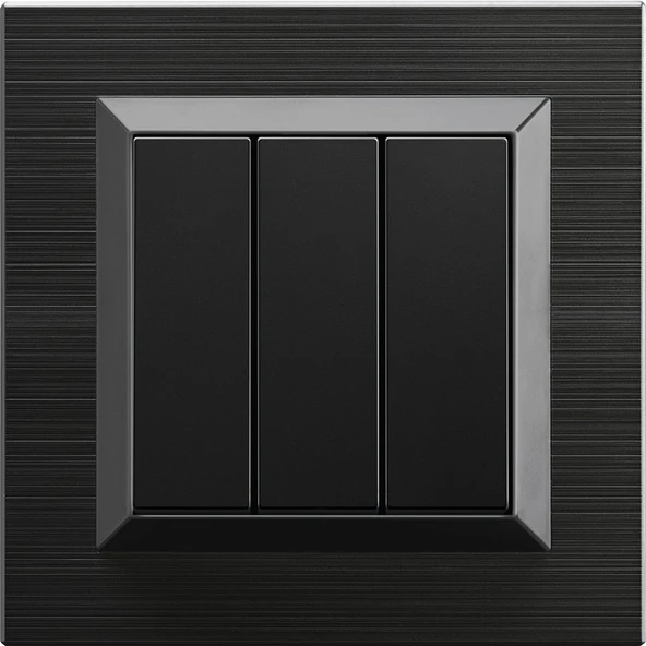 Ovivo Quantum Siyah Üçlü Anahtar Çerçeveli ürün görseli 1