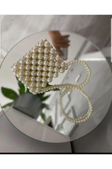El Örmesi - İnci Parıltısıyla Mini El Çantası- Günlük ,Özel Gün (Nikah,Düğün) - 1