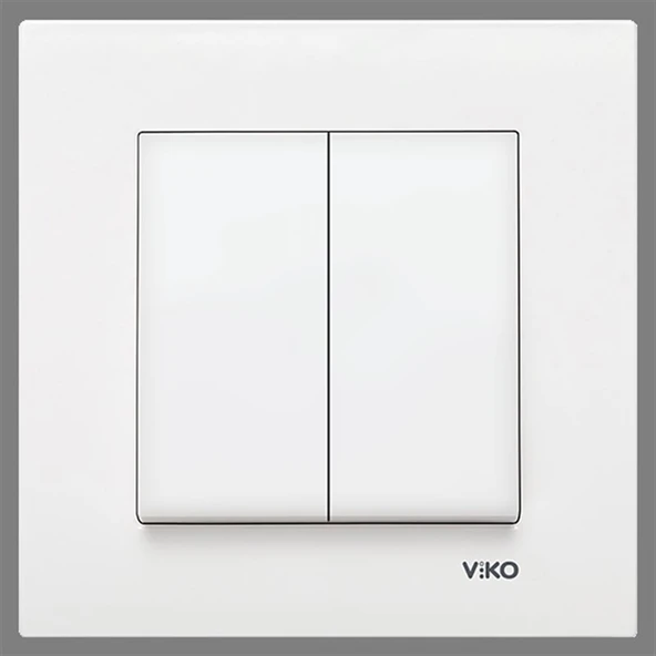 Viko 90967044 - Karre İkili Anahtar Beyaz Çerçeveli ürün görseli