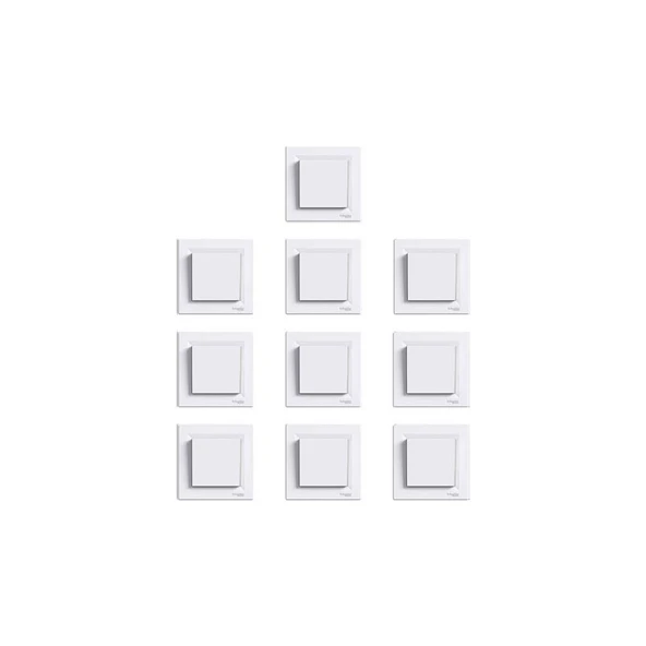 Schneider Electric Asfora Anahtar Beyaz Çerçeveli 10'lu ürün görseli