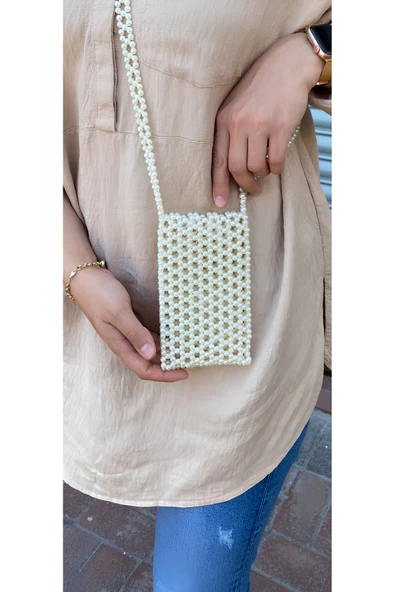 El Örmesi - İnci Mini Çapraz Askılı Çanta- Günlük ,Özel Gün (Nikah,Düğün) ürün görseli