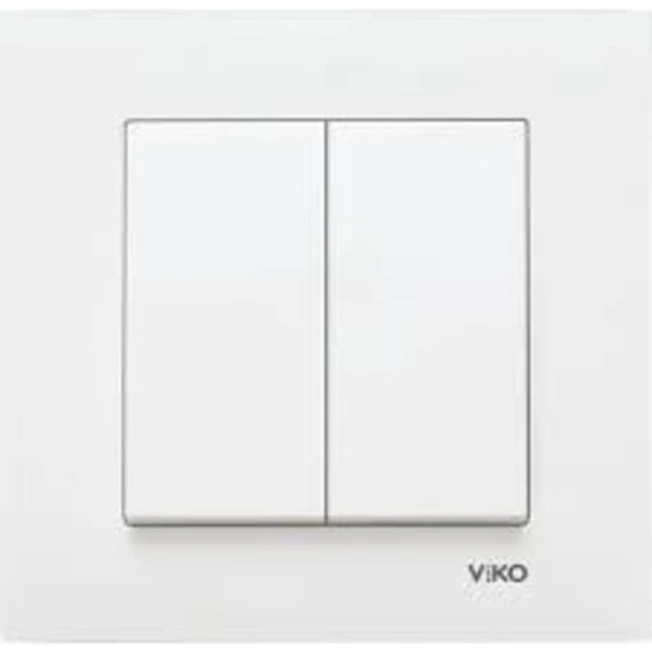 Viko Karre İkili Komütatör Seti - Beyaz Plastik, Modern Tasarım, Yüksek Dayanıklılık, Nakit Üstü, 1 Adet - 2