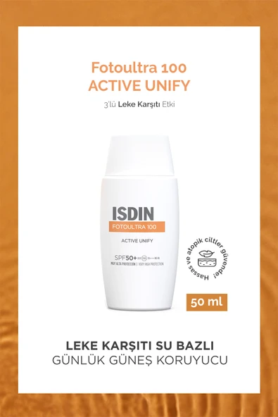 ISDIN Fotoultra 100 Active Unify Spf50 50 ml Leke Karşıtı Yüz Güneş Kremi ürün görseli