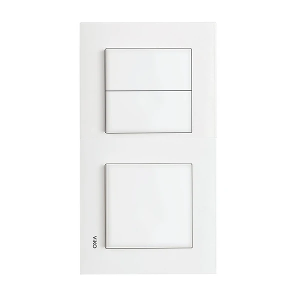 Viko Karre Beyaz Ikili Set Komütatör ve Anahtar - Resim 2