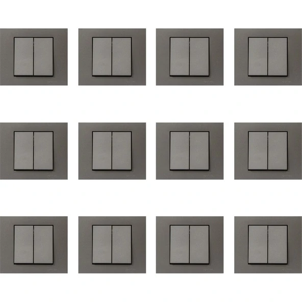 Ovivo Grano Antrasit Komütatör Çerçeveli 12 ADET ürün görseli 1