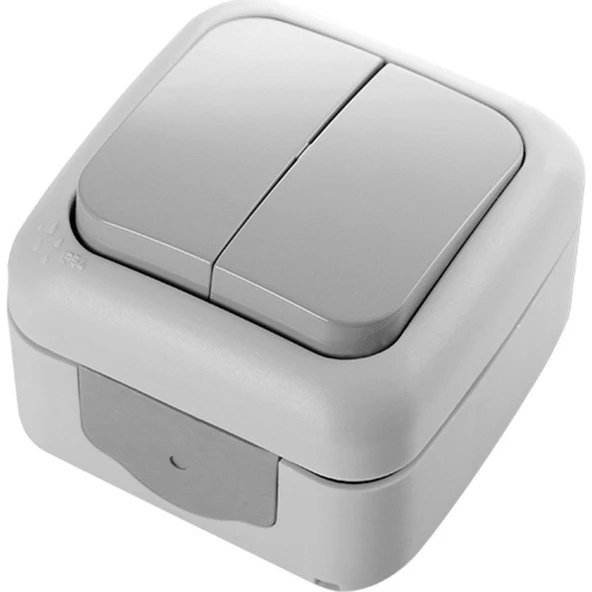 Viko Nemliyer Komütatör Palmiye Gri Sıva Üstü ürün görseli