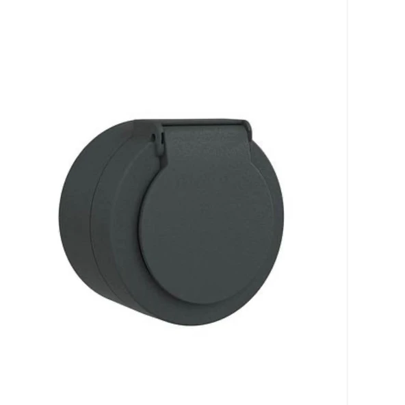 Ovivo Xone Kapaklı Topraklı Priz Antrasit Sıva Üstü ürün görseli 1