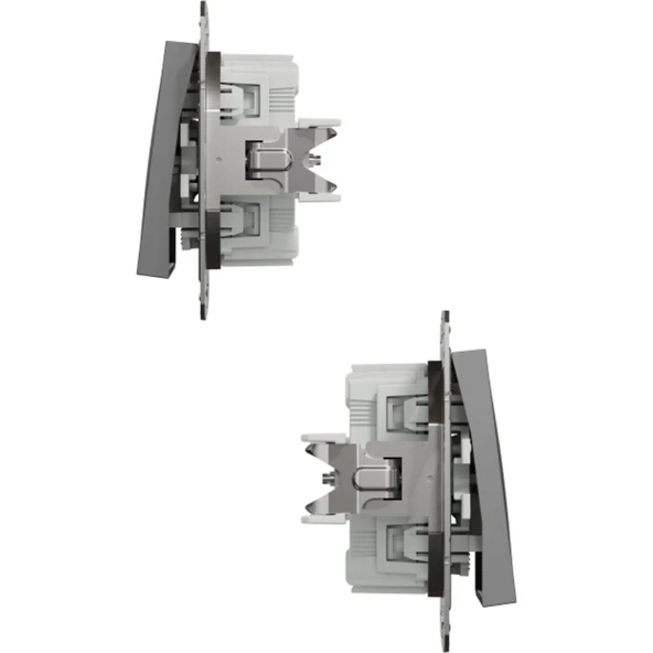 Schneider Electric Asfora Antrasit Liht Anahtar ( Zil - Kapı Otomatiği ) + Çerçeve - Resim 4